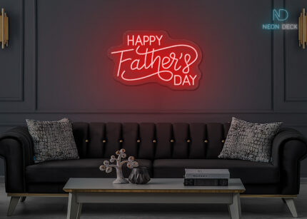 Happy Father's Day design LED Neon Sign Red