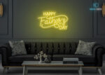 Happy Father's Day design LED Neon Sign Yellow