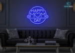 Happy Mom Day Neon Sign Dark-Blue