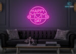 Happy Mom Day Neon Sign Hot-Pink
