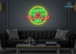 Happy Mom Day Neon Sign Multi