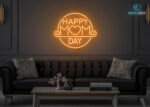 Happy Mom Day Neon Sign Orange