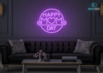 Happy Mom Day Neon Sign Purple