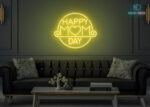 Happy Mom Day Neon Sign Yellow