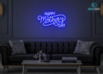 Happy Mother's Day Design LED Neon Sign Dark-Blue