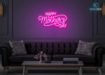 Happy Mother's Day Design LED Neon Sign Hot-Pink