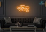 Happy Mother's Day Design LED Neon Sign Orange