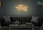 Happy Mother's Day Design LED Neon Sign Warm-White