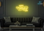 Happy Mother's Day Design LED Neon Sign Yellow