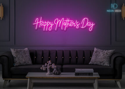 Happy Mother's Day Neon Sign Design Hot-Pink