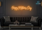 Happy Mother's Day Neon Sign Design Orange