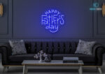 Happy father's day LED Neon Sign Dark-Blue