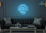 Happy father's day LED Neon Sign Ice-Blue