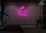 Hnad with Muscle Neon Sign Hot-Pink