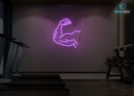 Hnad with Muscle Neon Sign Purple
