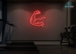 Hnad with Muscle Neon Sign Red