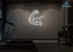 Hnad with Muscle Neon Sign White