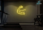 Hnad with Muscle Neon Sign Yellow