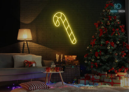 Hockey Stick Neon Sign Yellow
