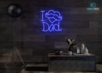 I Love Dad with Heart LED Neon Sign Dark-Blue