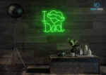 I Love Dad with Heart LED Neon Sign Green