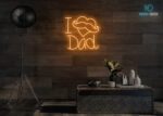 I Love Dad with Heart LED Neon Sign Orange