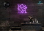 I Love Dad with Heart LED Neon Sign Purple