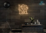 I Love Dad with Heart LED Neon Sign Warm-White