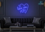 I Love you MOM Neon Sign Dark-Blue