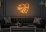 I Love you MOM Neon Sign Orange
