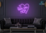 I Love you MOM Neon Sign Purple