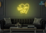 I Love you MOM Neon Sign Yellow