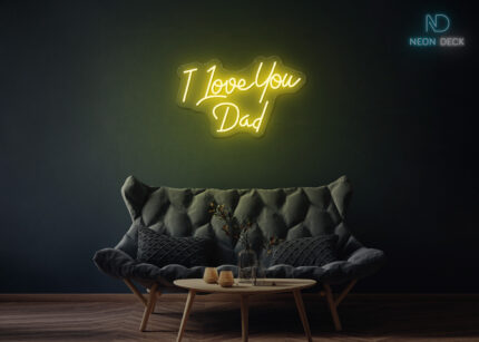 I love you Dad LED Neon Sign Yellow