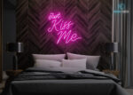 Just Kiss Me Neon Sign Hot-Pink