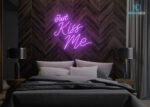 Just Kiss Me Neon Sign Purple