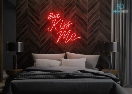 Just Kiss Me Neon Sign Red