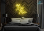 Just Kiss Me Neon Sign Yellow
