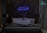 Kiss and Tell Neon Sign Dark-Blue