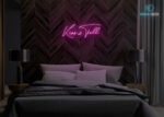 Kiss and Tell Neon Sign Hot-Pink