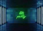 Lets Party Design Neon Sign Green