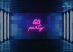Lets Party Design Neon Sign Hot-Pink