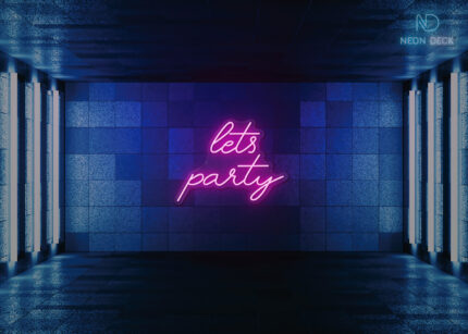 Lets Party Design Neon Sign Hot-Pink
