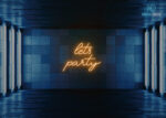 Lets Party Design Neon Sign Orange