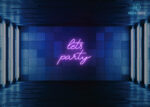 Lets Party Design Neon Sign Purple