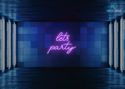 Lets Party Design Neon Sign Purple