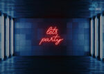 Lets Party Design Neon Sign Red