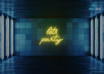 Lets Party Design Neon Sign Yellow