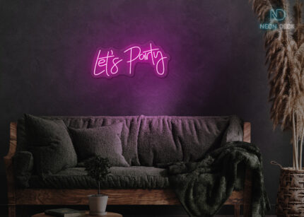 Lets Party Neon Sign Hot-Pink