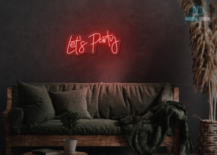 Lets Party Neon Sign Red