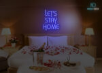 Lets Stay Home Neon Sign Dark-Blue